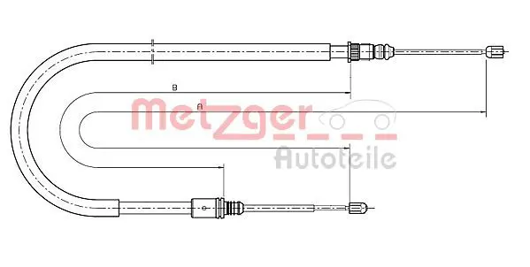 Handler.Part Cable, parking brake METZGER 106791 1