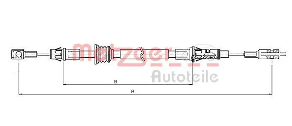 Handler.Part Cable, parking brake METZGER 106852 1