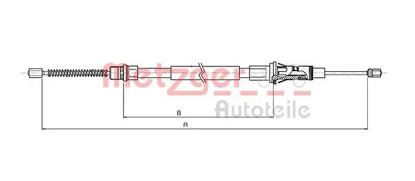 Handler.Part Cable, parking brake METZGER 106853 1