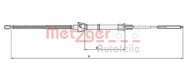 Handler.Part Cable, parking brake METZGER 107134 1