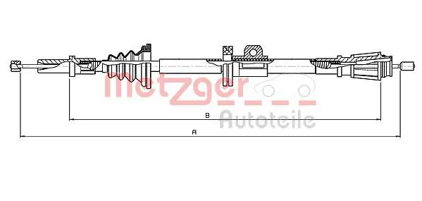 Handler.Part Cable, parking brake METZGER 108061 1