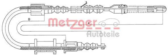 Handler.Part Cable, parking brake METZGER 11593 1