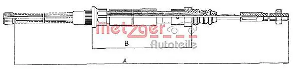 Handler.Part Cable, parking brake METZGER 11606 1