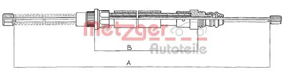 Handler.Part Cable, parking brake METZGER 11607 1