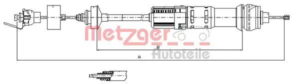 Handler.Part Clutch cable METZGER 112284 1