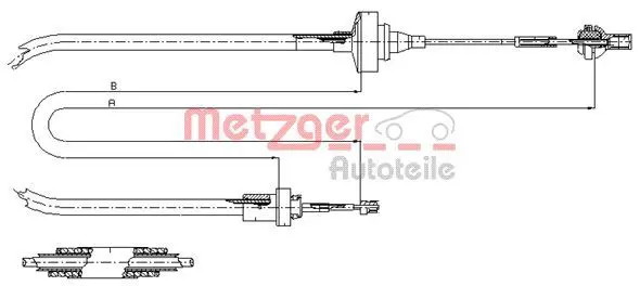 Handler.Part Clutch cable METZGER 112871 1