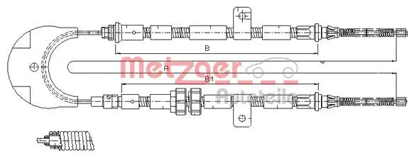 Handler.Part Cable, parking brake METZGER 115444 1