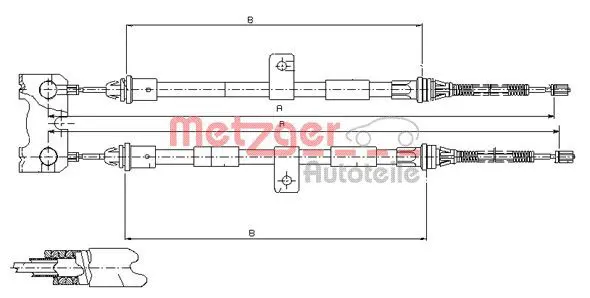 Handler.Part Cable, parking brake METZGER 115445 1