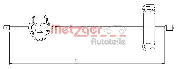 Handler.Part Cable, parking brake METZGER 115501 1