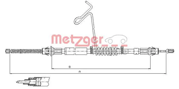 Handler.Part Cable, parking brake METZGER 115574 1