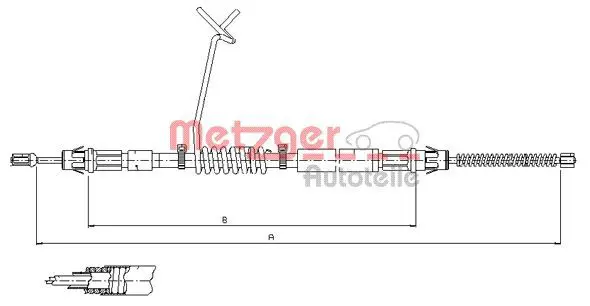 Handler.Part Cable, parking brake METZGER 115575 1