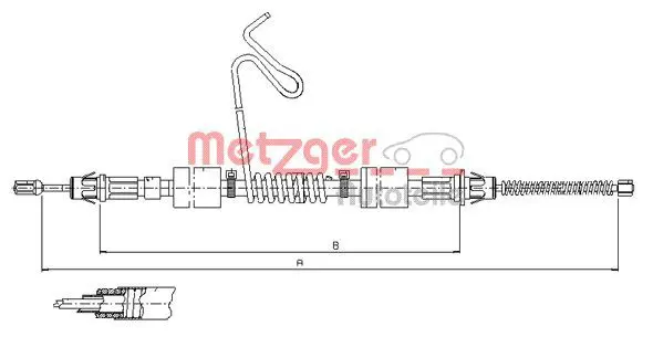 Handler.Part Cable, parking brake METZGER 115577 1