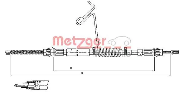 Handler.Part Cable, parking brake METZGER 115578 1