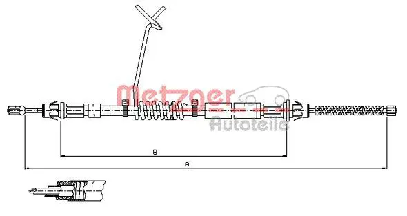 Handler.Part Cable, parking brake METZGER 115579 1