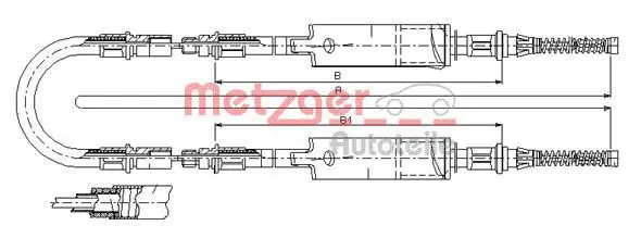 Handler.Part Cable, parking brake METZGER 115661 1