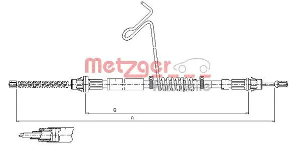 Handler.Part Cable, parking brake METZGER 115666 1