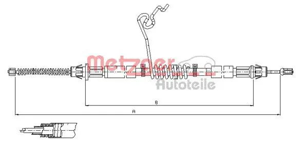 Handler.Part Cable, parking brake METZGER 115668 1