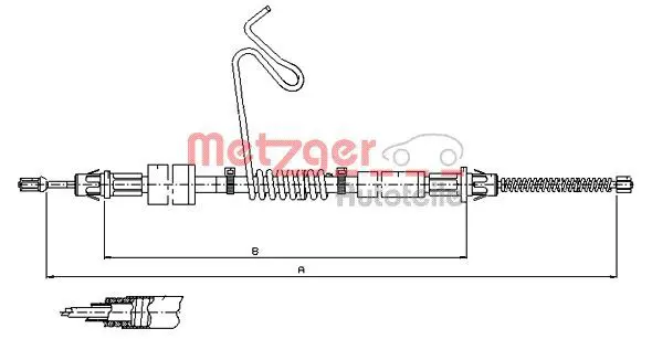 Handler.Part Cable, parking brake METZGER 115669 1