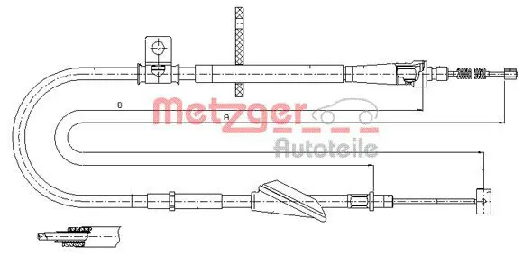 Handler.Part Cable, parking brake METZGER 115741 1