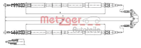 Handler.Part Cable, parking brake METZGER 115867 1