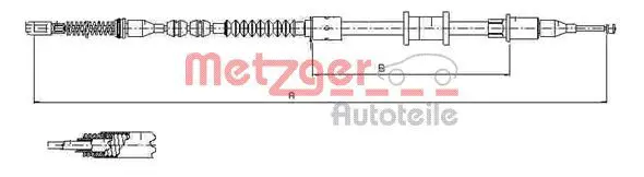 Handler.Part Cable, parking brake METZGER 115923 1