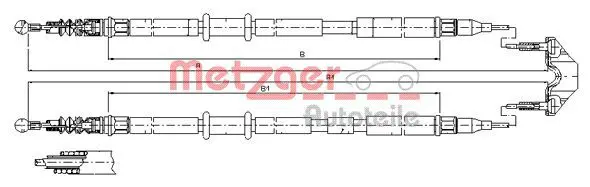 Handler.Part Cable, parking brake METZGER 115953 1