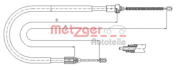 Handler.Part Cable, parking brake METZGER 116586 1