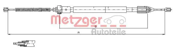 Handler.Part Cable, parking brake METZGER 116598 1