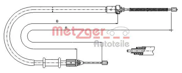 Handler.Part Cable, parking brake METZGER 116675 1