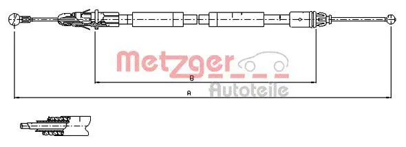 Handler.Part Cable, parking brake METZGER 116804 1