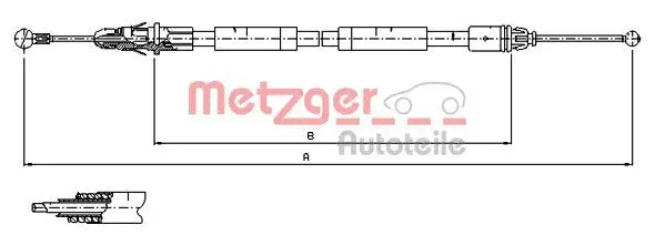 Handler.Part Cable, parking brake METZGER 116805 1