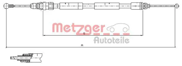 Handler.Part Cable, parking brake METZGER 116808 1