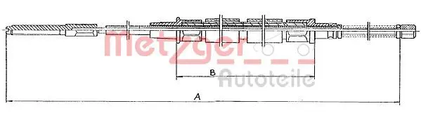 Handler.Part Cable, parking brake METZGER 11704 1