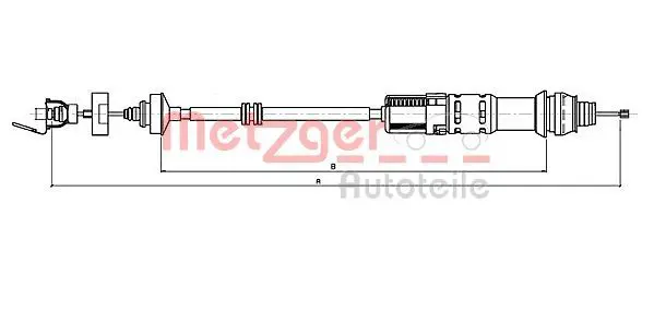 Handler.Part Clutch cable METZGER 112199 1