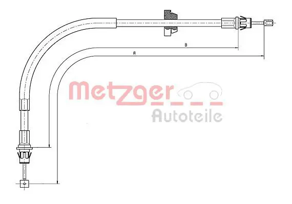 Handler.Part Cable, parking brake METZGER 115571 1