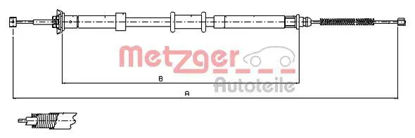 Handler.Part Cable, parking brake METZGER 120701 1