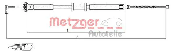 Handler.Part Cable, parking brake METZGER 120704 1