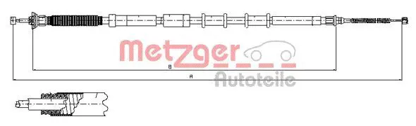 Handler.Part Cable, parking brake METZGER 120719 1