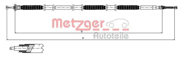 Handler.Part Cable, parking brake METZGER 120734 1