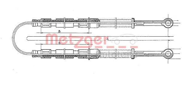 Handler.Part Cable, parking brake METZGER 12102E 1