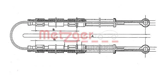 Handler.Part Cable, parking brake METZGER 12103E 1