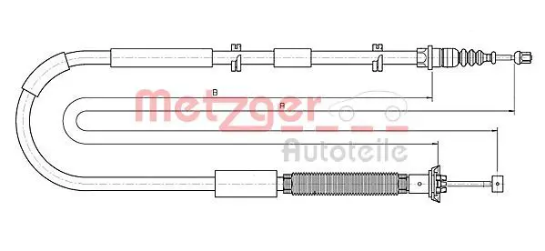 Handler.Part Cable, parking brake METZGER 120723 1