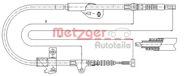 Handler.Part Cable, parking brake METZGER 170237 1