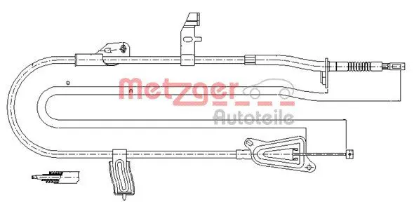 Handler.Part Cable, parking brake METZGER 170247 1