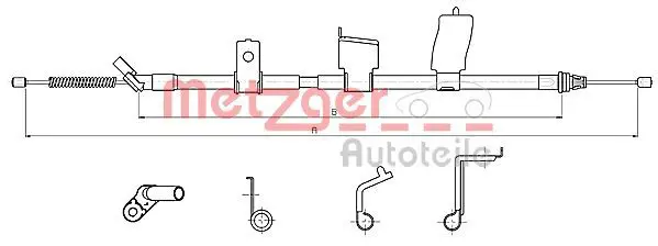 Handler.Part Cable, parking brake METZGER 170329 1