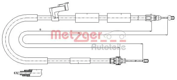 Handler.Part Cable, parking brake METZGER 170685 1