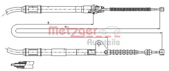 Handler.Part Cable, parking brake METZGER 171414 1