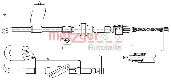 Handler.Part Cable, parking brake METZGER 174014 1