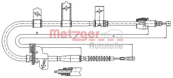 Handler.Part Cable, parking brake METZGER 176021 1