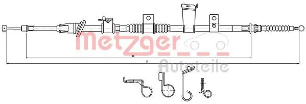 Handler.Part Cable, parking brake METZGER 172300 1